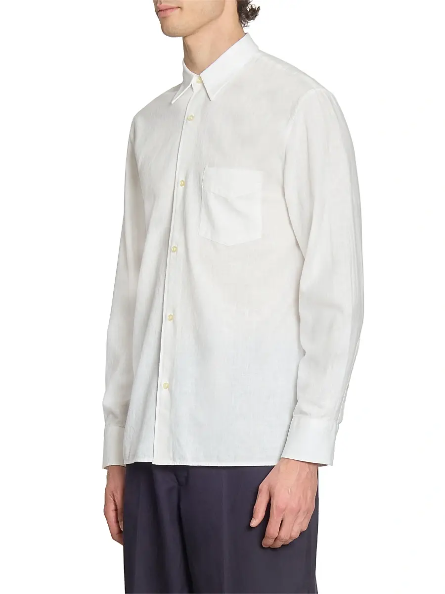 OFFICINE GÉNÉRALE Men Guido Slub Cotton Shirt | Thumbnail 4 OFFICINE GÉNÉRALE Men Guido Slub Cotton Shirt | Thumbnail 4