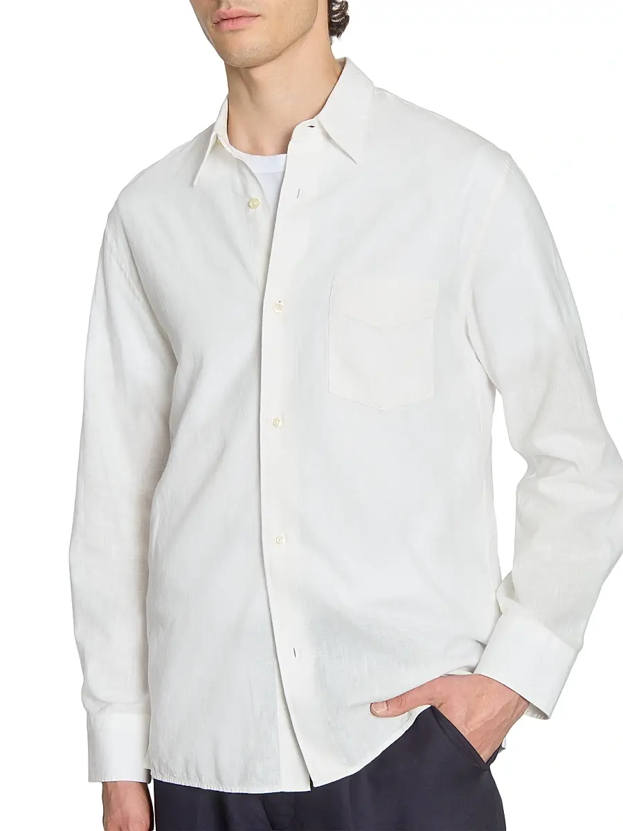 OFFICINE GÉNÉRALE Men Guido Slub Cotton Shirt | Thumbnail 6 OFFICINE GÉNÉRALE Men Guido Slub Cotton Shirt | Thumbnail 6