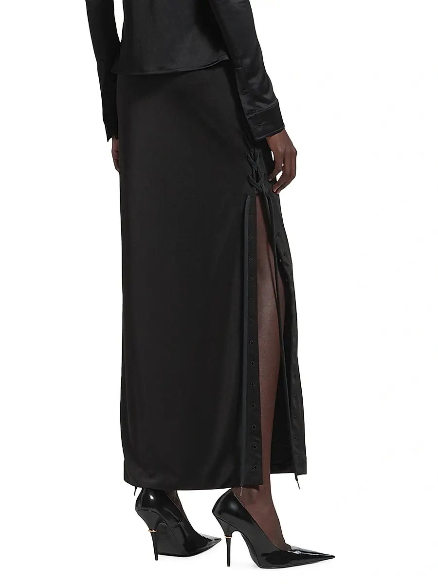Balenciaga Women's Lace-Up Maxi Skirt | Thumbnail 3