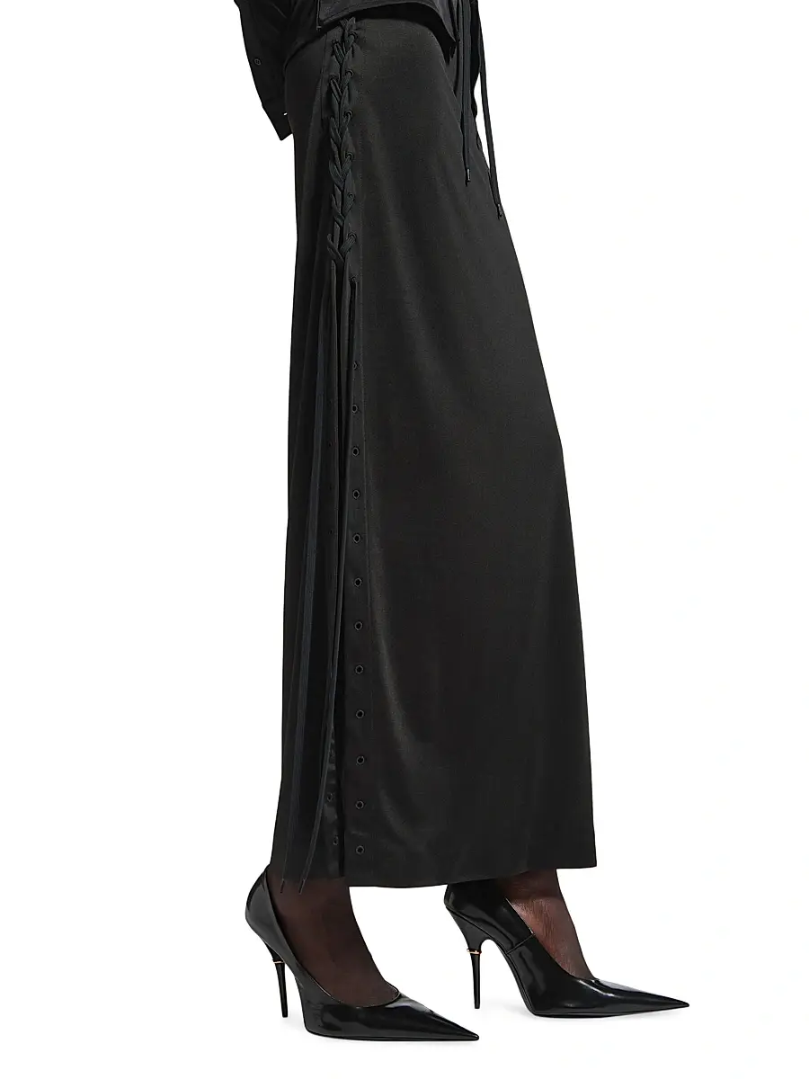 Balenciaga Women's Lace-Up Maxi Skirt | Thumbnail 5