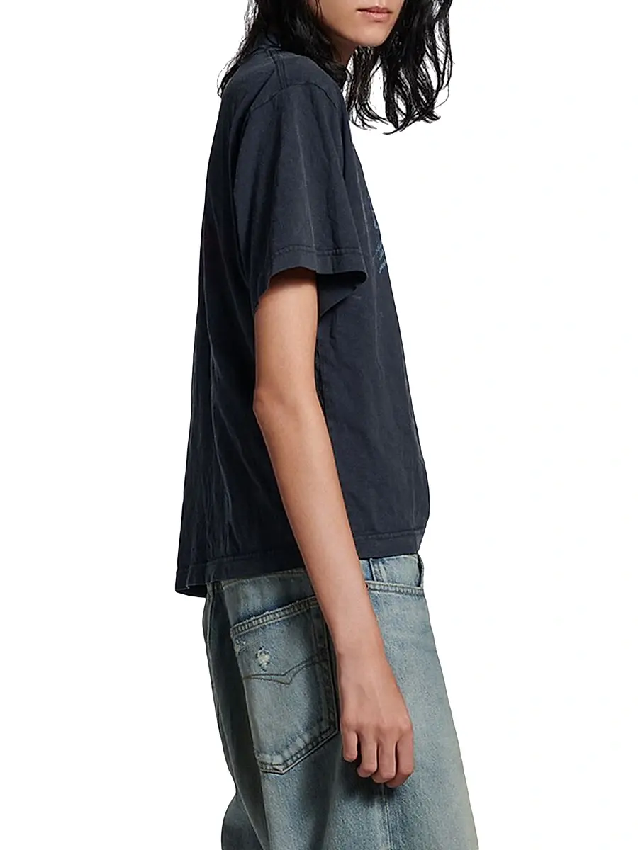 Balenciaga Women's Washed Crayon Political Medium Fit T-Shirt | Thumbnail 3 Balenciaga Women's Washed Crayon Political Medium Fit T-Shirt | Thumbnail 3