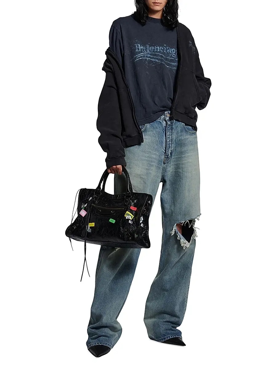Balenciaga Women's Washed Crayon Political Medium Fit T-Shirt | Thumbnail 5 Balenciaga Women's Washed Crayon Political Medium Fit T-Shirt | Thumbnail 5