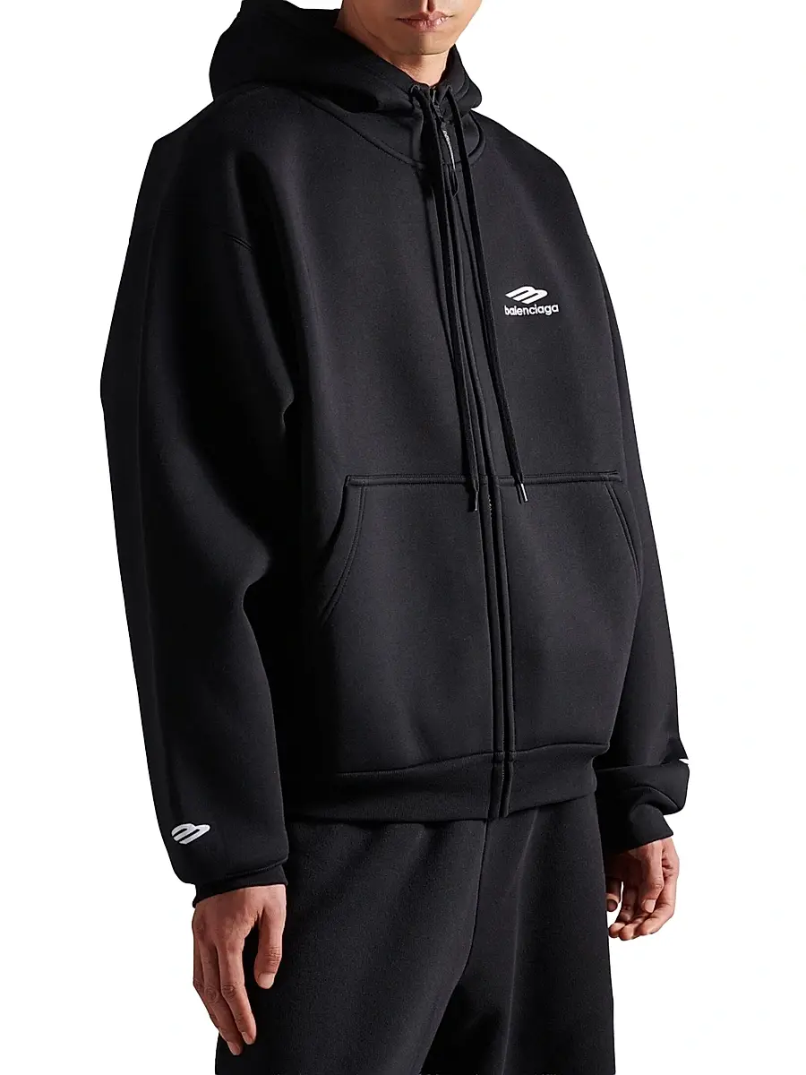 Balenciaga Men's 3B Sports Icon Zip-Up Hoodie | Thumbnail 2 Balenciaga Men's 3B Sports Icon Zip-Up Hoodie | Thumbnail 2