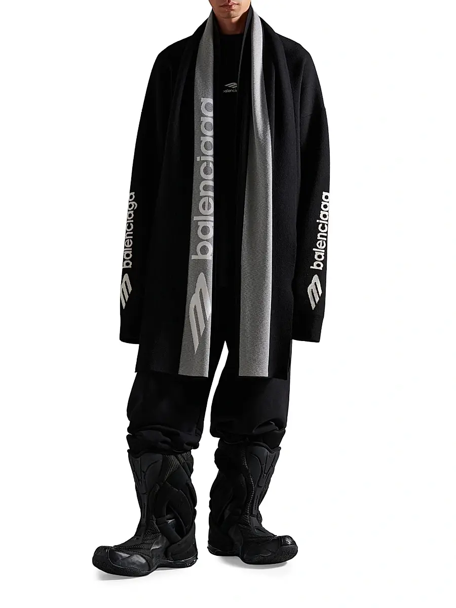 Balenciaga Men's 3B Sports Icon Sporty Scarf | Thumbnail 4 Balenciaga Men's 3B Sports Icon Sporty Scarf | Thumbnail 4