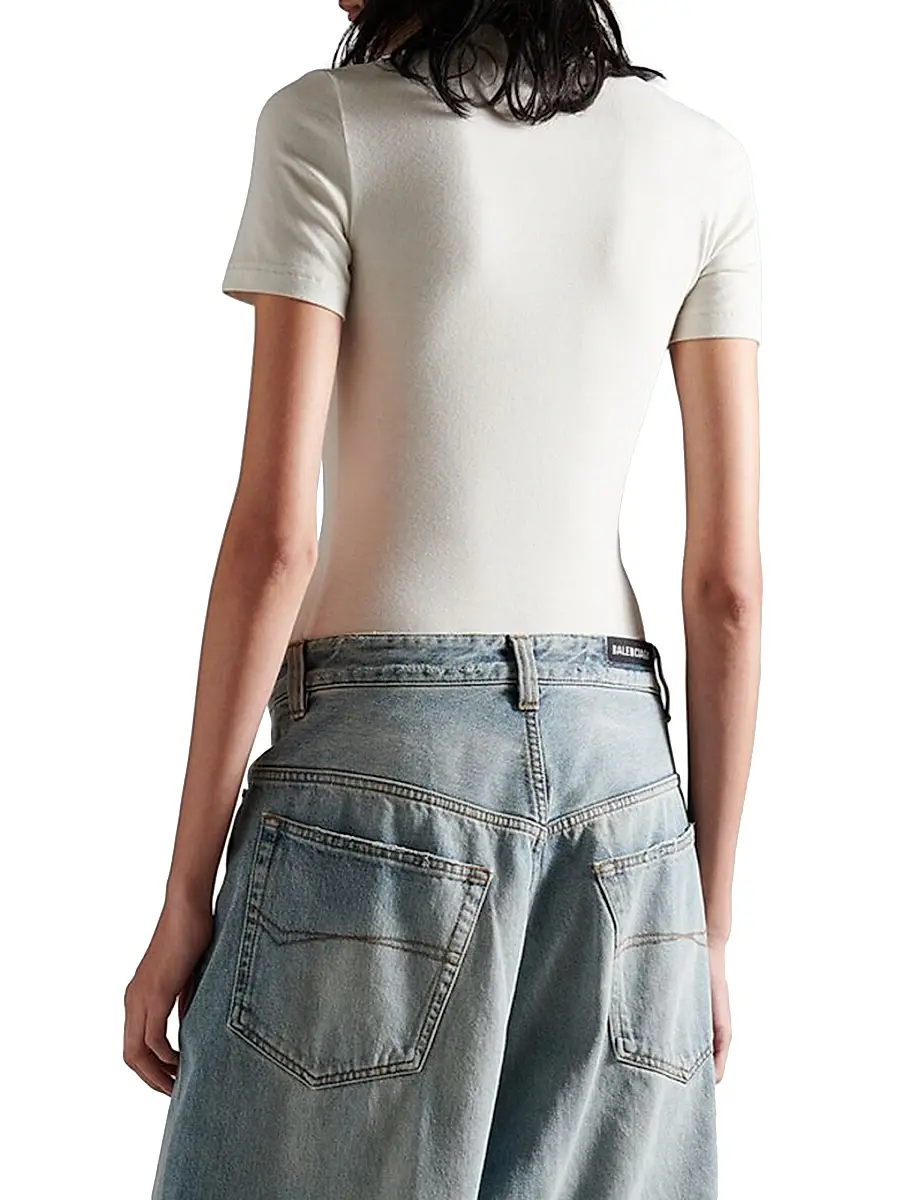 Balenciaga Women's 3B Sports Icon Fitted Crewneck T-Shirt | Thumbnail 3 Balenciaga Women's 3B Sports Icon Fitted Crewneck T-Shirt | Thumbnail 3