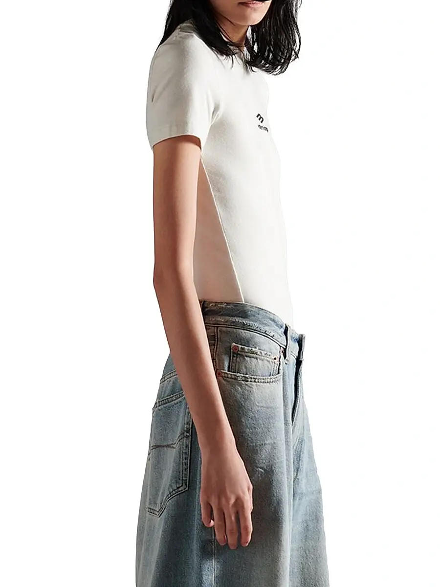 Balenciaga Women's 3B Sports Icon Fitted Crewneck T-Shirt | Thumbnail 4 Balenciaga Women's 3B Sports Icon Fitted Crewneck T-Shirt | Thumbnail 4