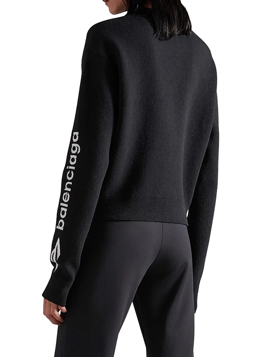 Balenciaga Women's 3B Sports Icon Cropped Crewneck Sweatshirt | Thumbnail 3