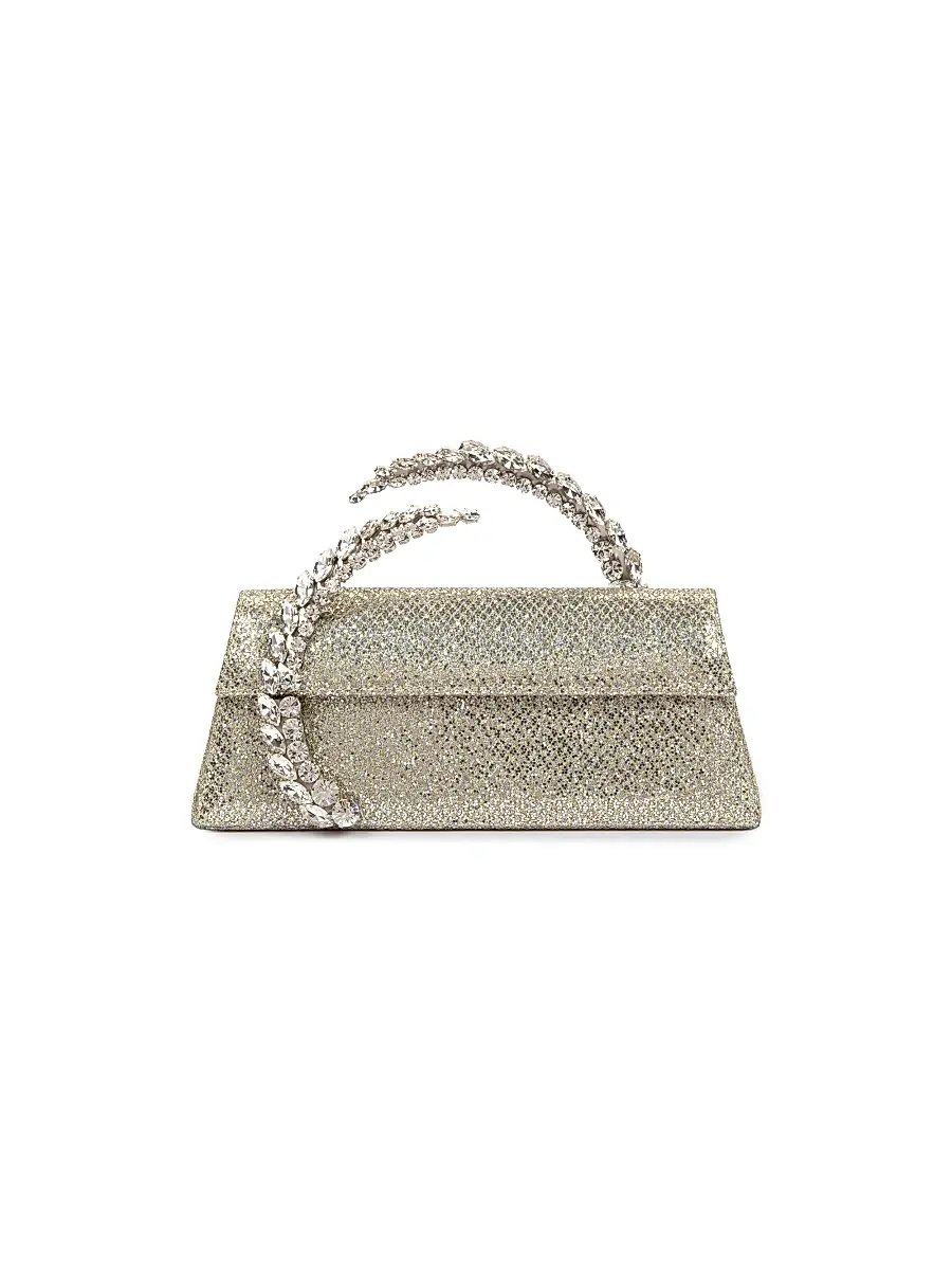 L'Alingi Women's Karma Crystal-Embellished Lace Clutch - Gold | Image 1 L'Alingi Women's Karma Crystal-Embellished Lace Clutch - Gold | Image 1