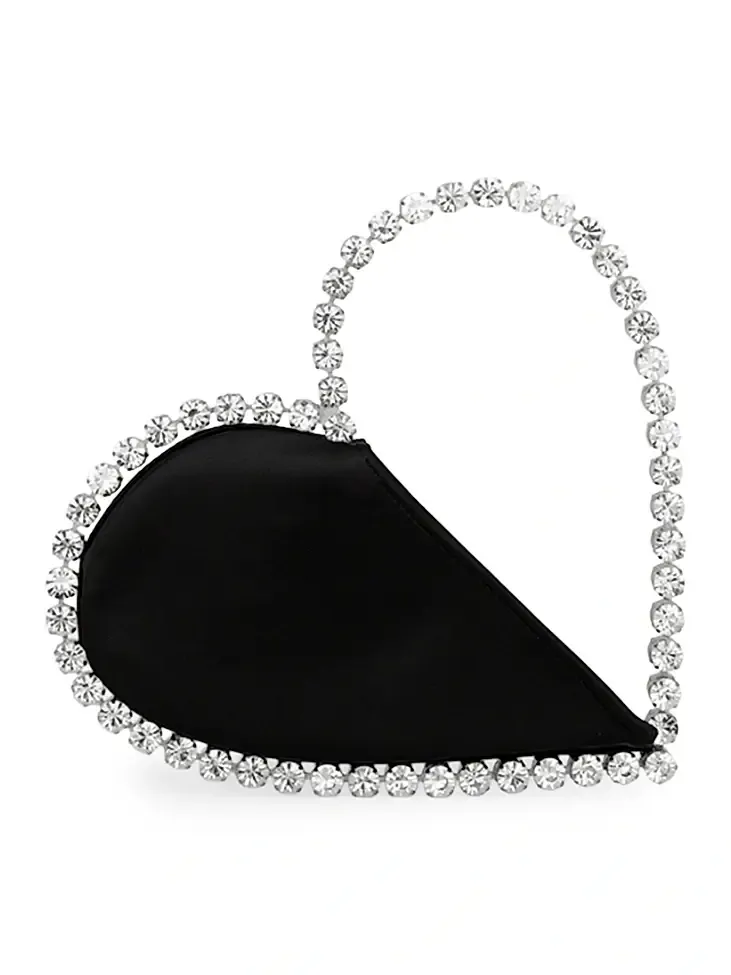 Women's Love Crystal-Embellished Leather Clutch
