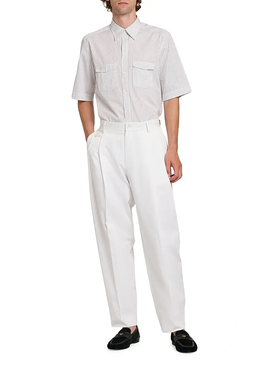 Dolce & Gabbana Men's Striped Cotton Poplin Shirt | Thumbnail 2 Dolce & Gabbana Men's Striped Cotton Poplin Shirt | Thumbnail 2