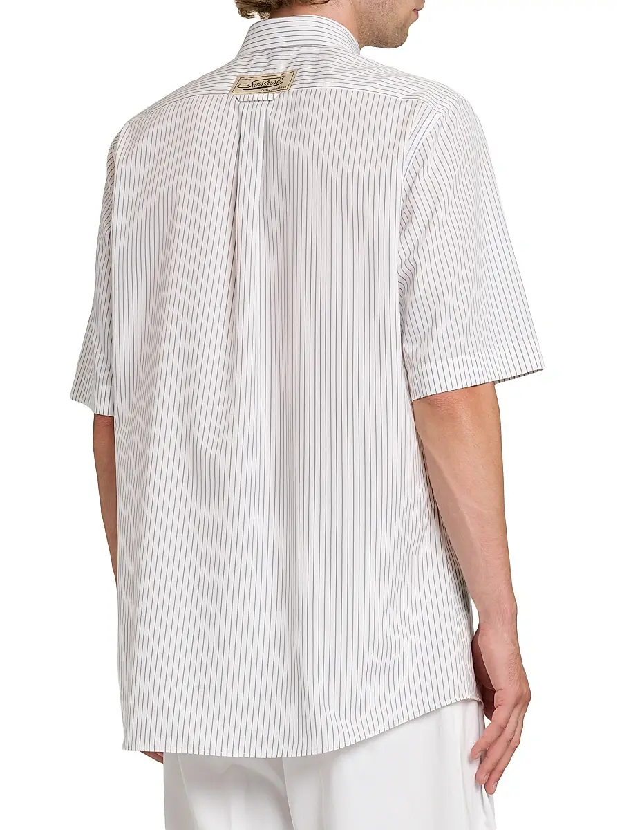 Dolce & Gabbana Men's Striped Cotton Poplin Shirt | Thumbnail 5 Dolce & Gabbana Men's Striped Cotton Poplin Shirt | Thumbnail 5
