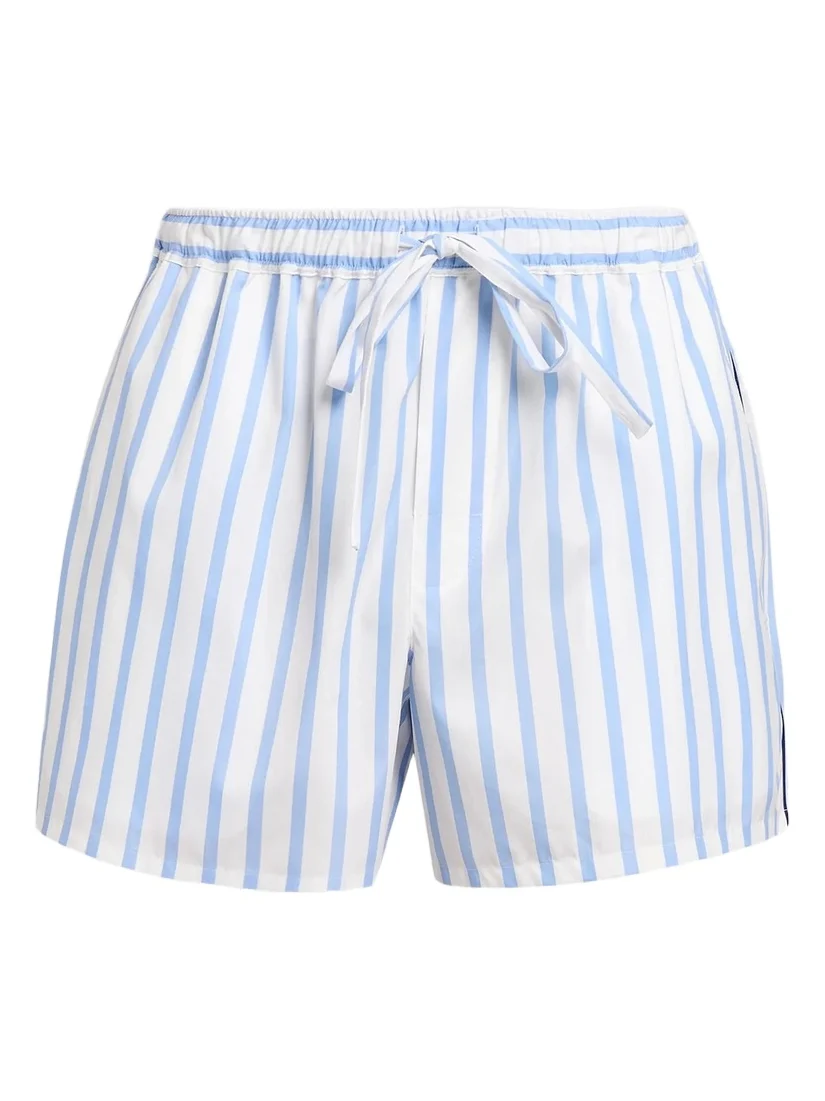 Dolce & Gabbana Men's Striped Drawstring Cotton-Silk Pajama Shorts