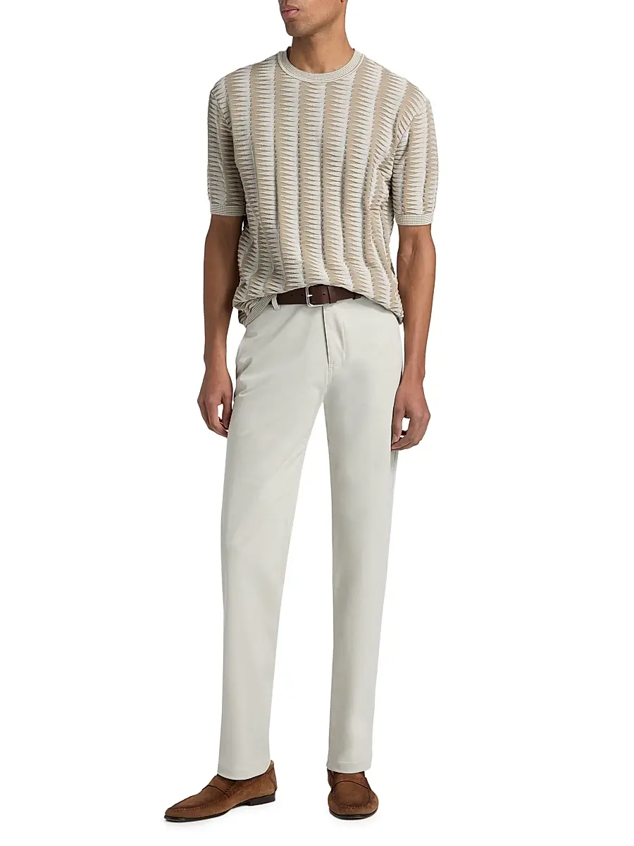 Emporio Armani Men's Jagged Edge Short Sleeve Knit Sweater | Thumbnail 2 Emporio Armani Men's Jagged Edge Short Sleeve Knit Sweater | Thumbnail 2