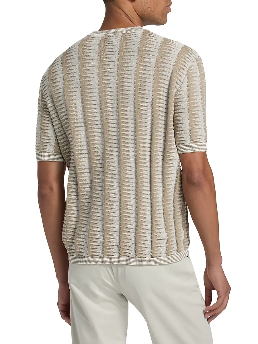 Emporio Armani Men's Jagged Edge Short Sleeve Knit Sweater | Thumbnail 5 Emporio Armani Men's Jagged Edge Short Sleeve Knit Sweater | Thumbnail 5