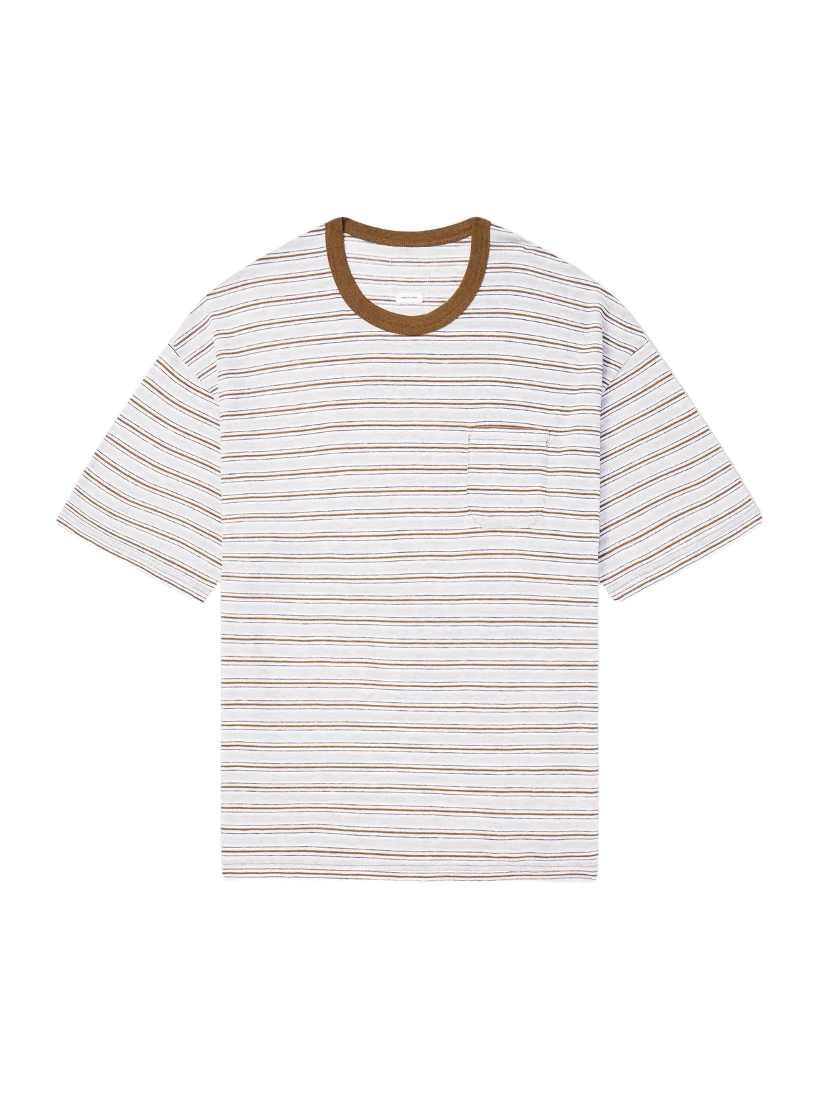 Striped Wool and Cotton-Blend T-Shirt - Men Striped Wool and Cotton-Blend T-Shirt - Men