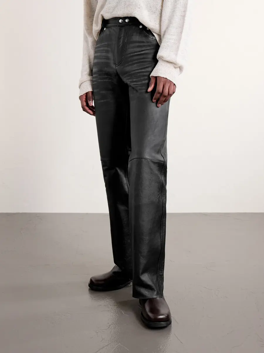 Our Legacy Carlson Straight-Leg Leather Trousers - Men | Thumbnail 3 Our Legacy Carlson Straight-Leg Leather Trousers - Men | Thumbnail 3