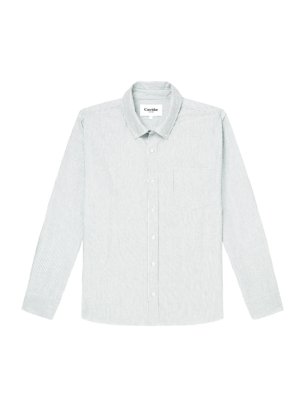 Button-Down Collar Striped Cotton Oxford Shirt - Men Button-Down Collar Striped Cotton Oxford Shirt - Men