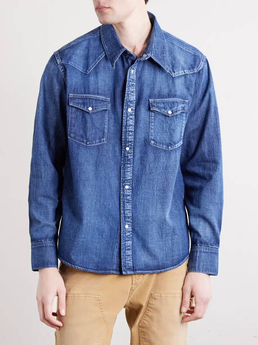 Visvim Denim Western Shirt - Men | Thumbnail 3