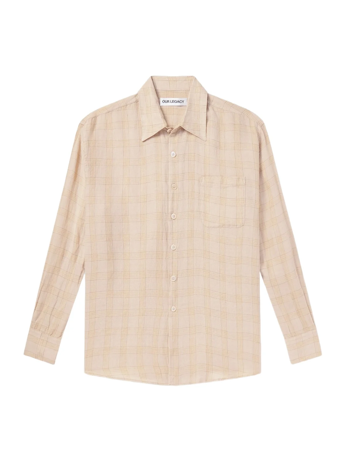 Our Legacy Above Checked Linen-Gauze Shirt - Men