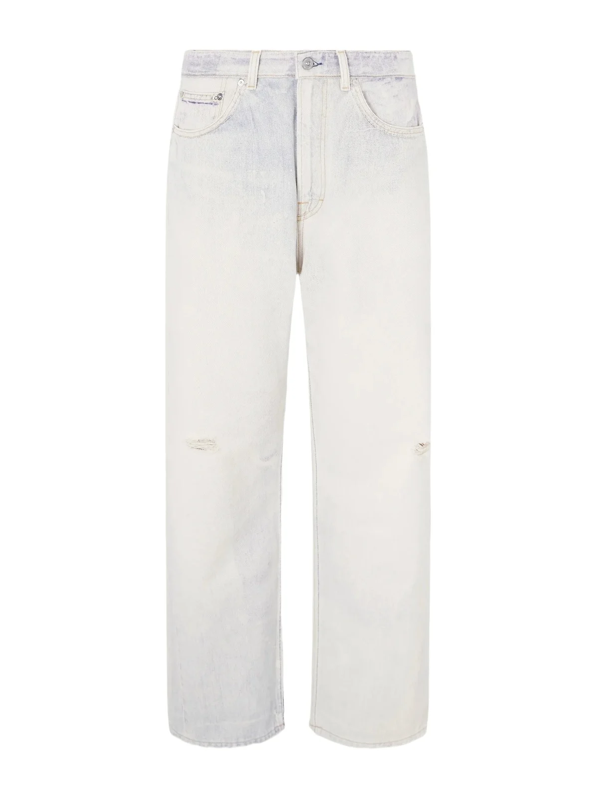 Third Cut Straight-Leg Distressed Printed Jeans - Men Third Cut Straight-Leg Distressed Printed Jeans - Men