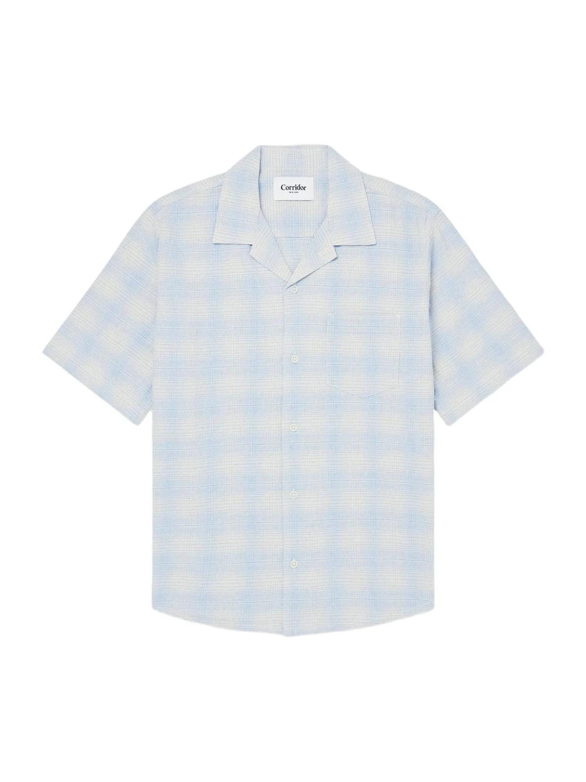 Camp-Collar Checked Cotton and Linen-Blend Shirt - Men Camp-Collar Checked Cotton and Linen-Blend Shirt - Men