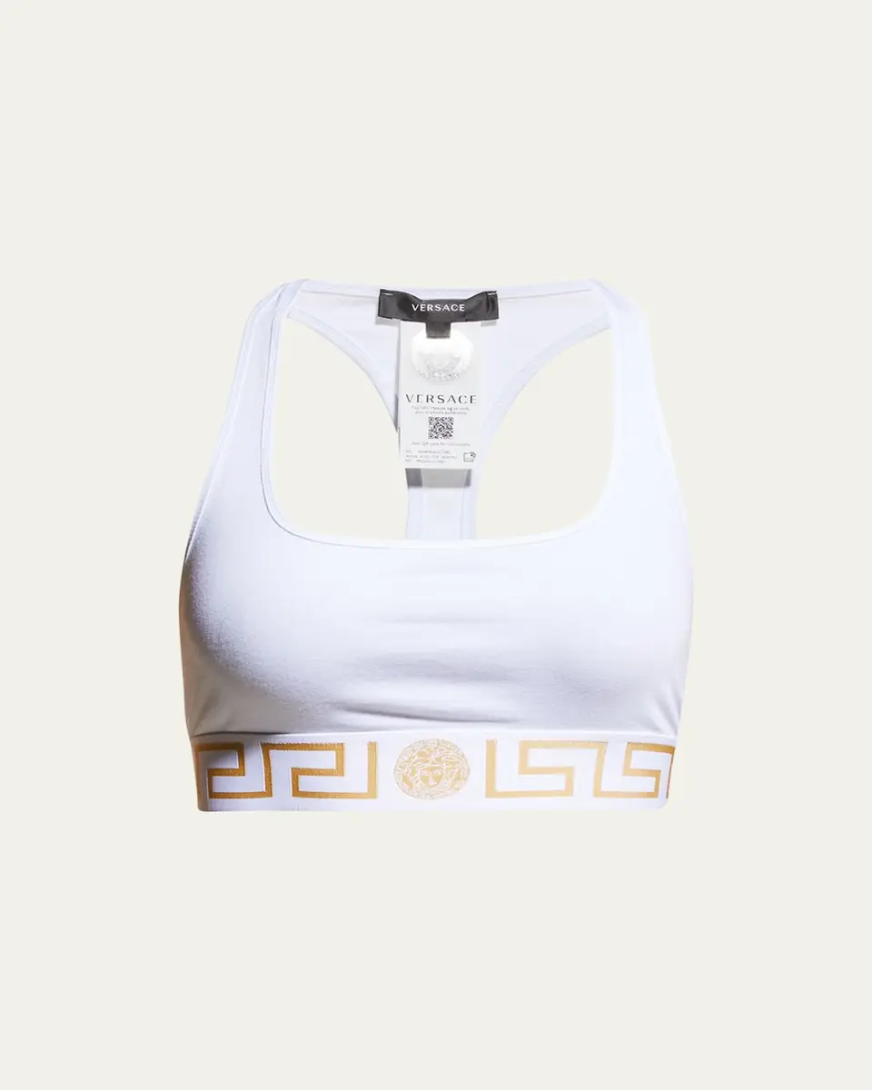Versace Greca Border Racerback Sports Bra | Thumbnail 5