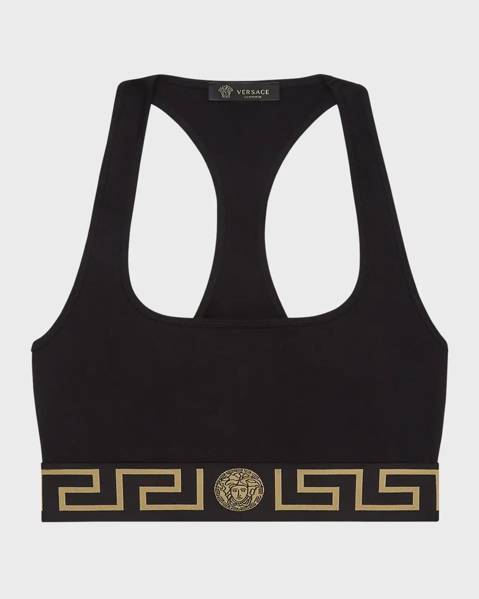 Versace Greca Border Racerback Sports Bra | Thumbnail 6