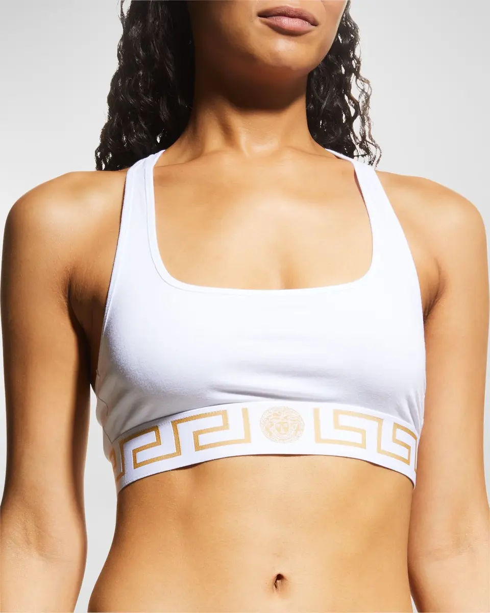 Versace Greca Border Racerback Sports Bra | Image 1 Versace Greca Border Racerback Sports Bra | Image 1