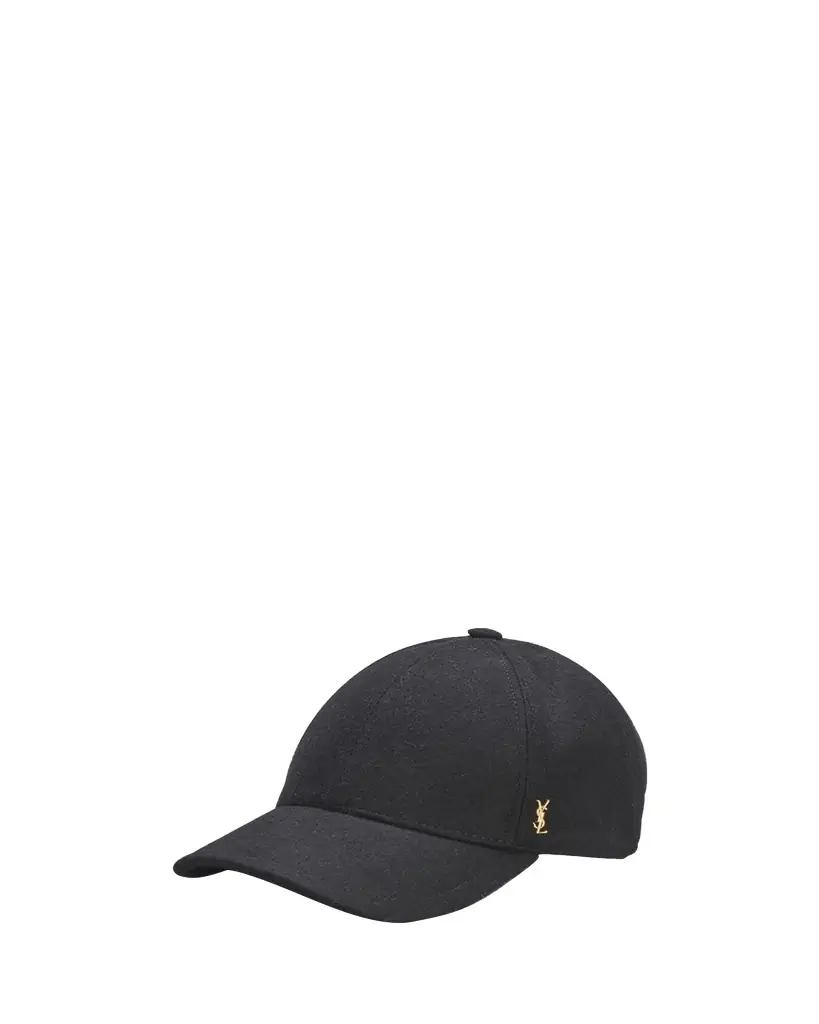 Saint Laurent YSL Wool Felt Baseball Cap | Image 1 Saint Laurent YSL Wool Felt Baseball Cap | Image 1