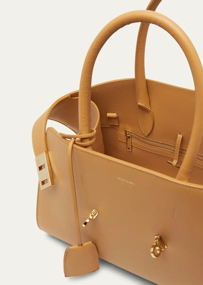 Ferragamo Hug Small Leather Top-Handle Bag | Thumbnail 4 Ferragamo Hug Small Leather Top-Handle Bag | Thumbnail 4