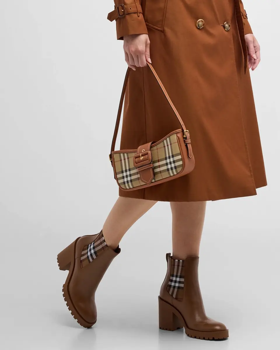 Burberry Check Buckle Shoulder Bag | Thumbnail 3 Burberry Check Buckle Shoulder Bag | Thumbnail 3