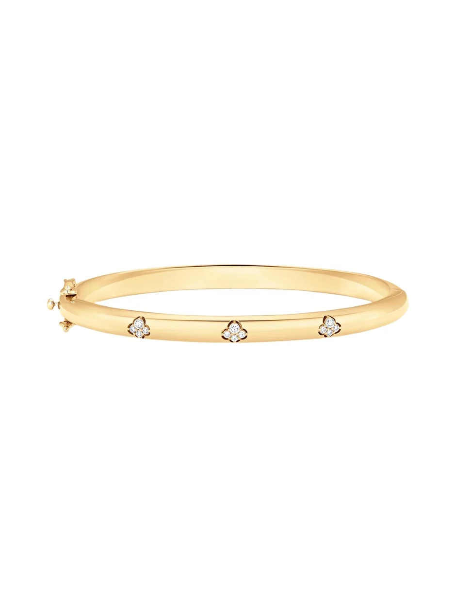 18K Yellow Gold Dujour Four-Cluster Diamond Bangle Bracelet 18K Yellow Gold Dujour Four-Cluster Diamond Bangle Bracelet