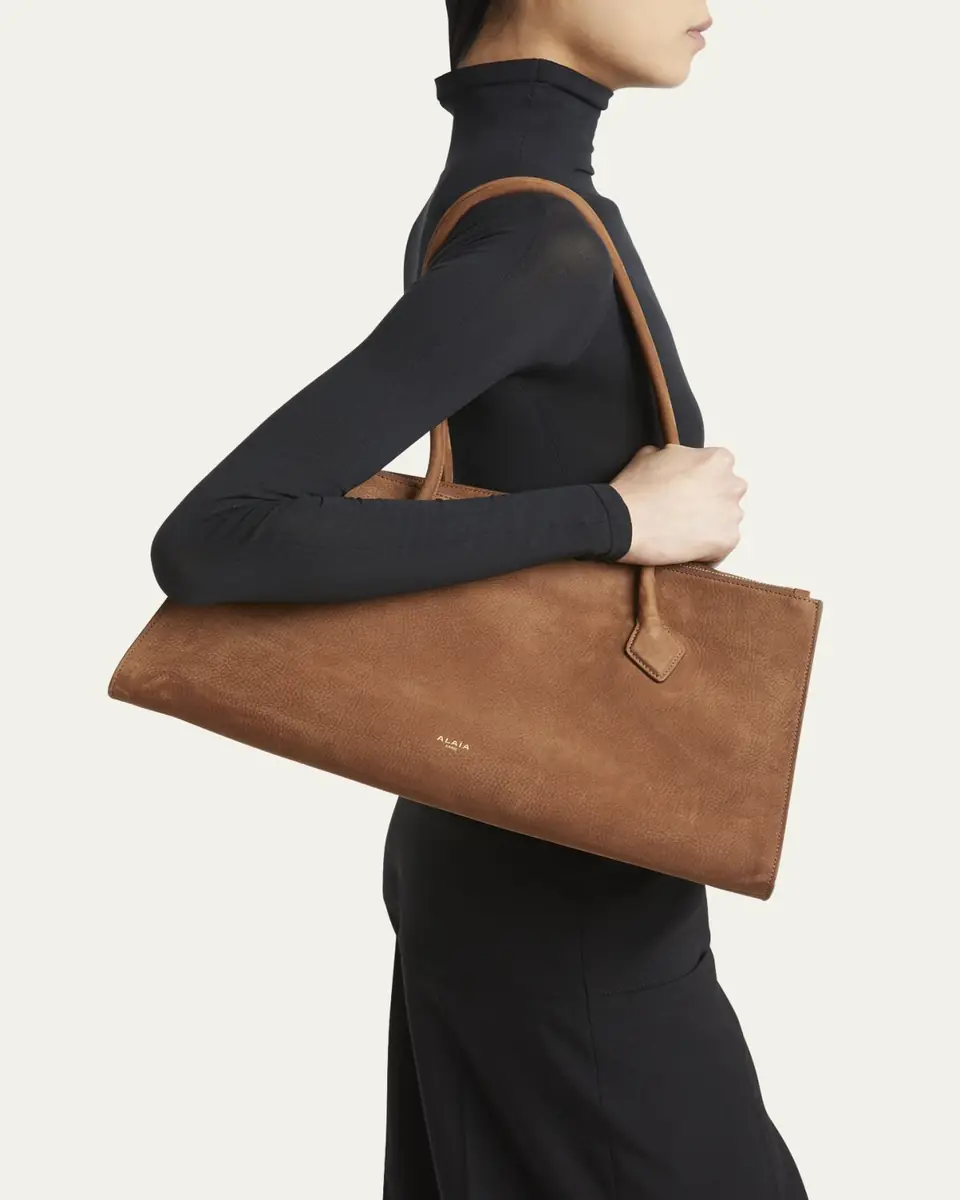 Alaïa Le Teckel Tote Bag in Suede and Leather | Thumbnail 7