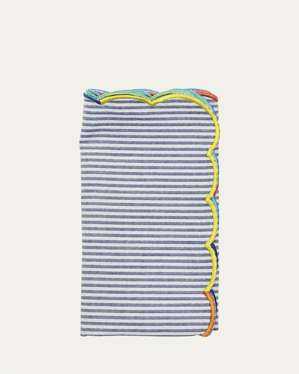 Kim Seybert Fiesta Scalloped Seersucker Napkin | Thumbnail 2 Kim Seybert Fiesta Scalloped Seersucker Napkin | Thumbnail 2