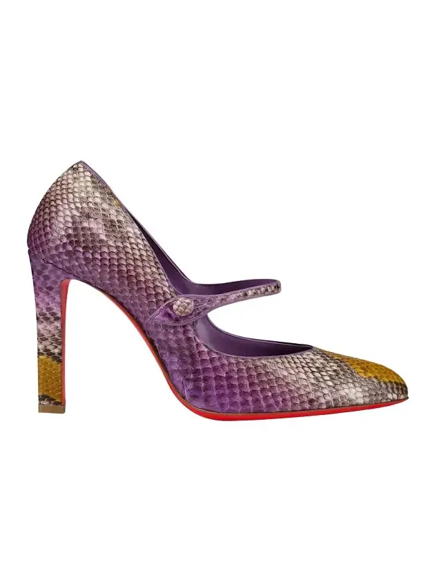 100mm Mary Fanny Snakeskin Red Sole Pumps 100mm Mary Fanny Snakeskin Red Sole Pumps