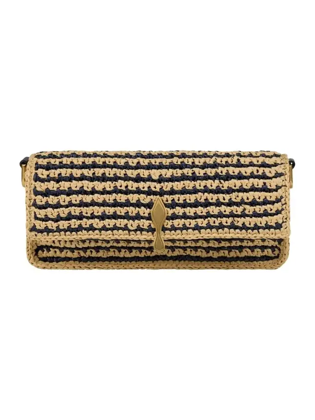 Bettina Mini Crossbody Bag in Striped Crochet Raffia Bettina Mini Crossbody Bag in Striped Crochet Raffia