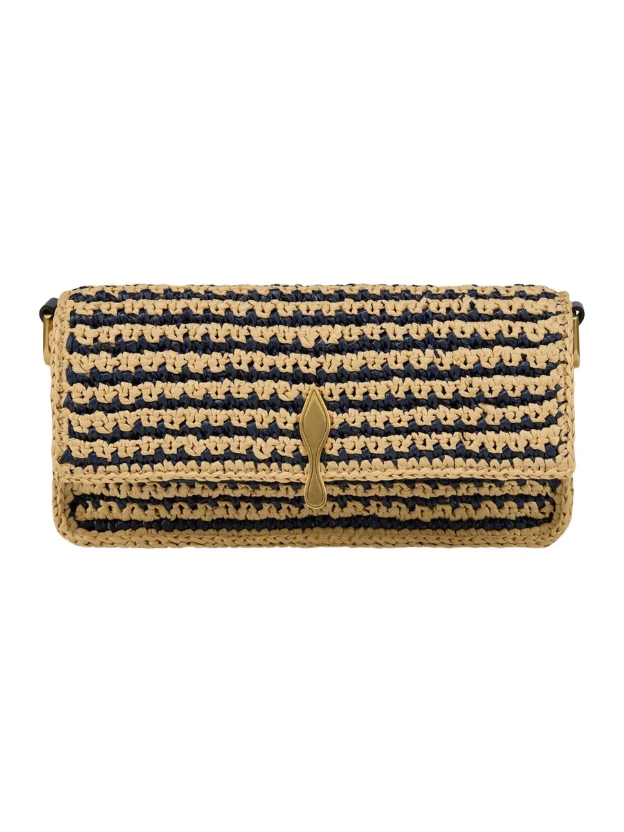 Christian Louboutin Bettina Mini Crossbody Bag in Striped Crochet Raffia