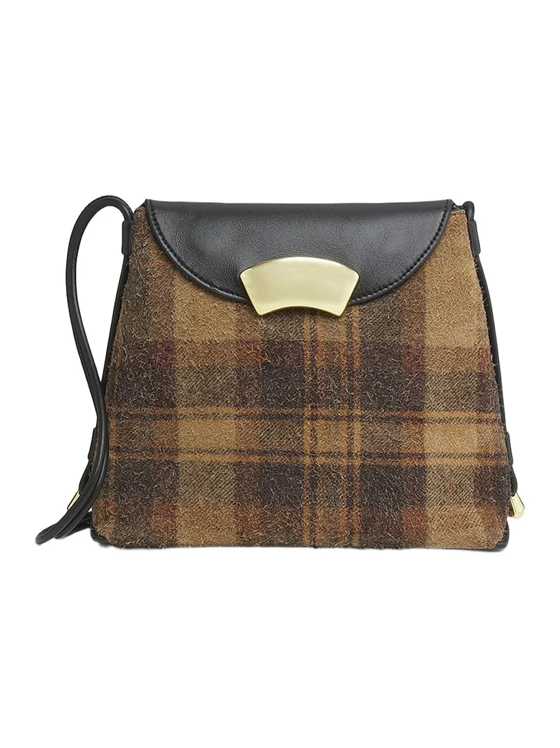 ID Petite Soft Fuzzy Suede & Leather Shoulder Bag