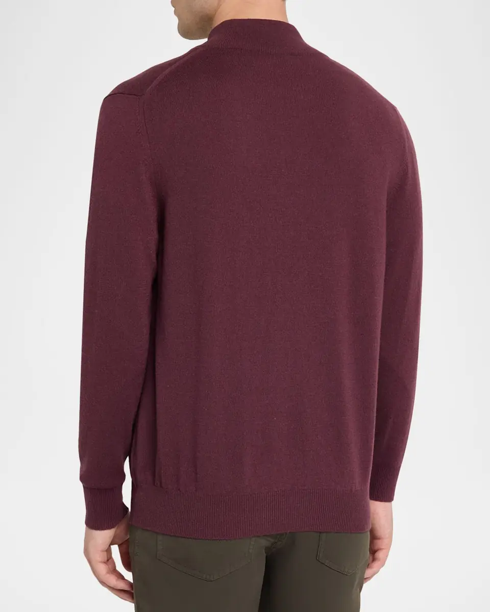 Kiton Men's 12gg Cashmere Mock Neck Quarter-Zip Sweater | Thumbnail 7 Kiton Men's 12gg Cashmere Mock Neck Quarter-Zip Sweater | Thumbnail 7