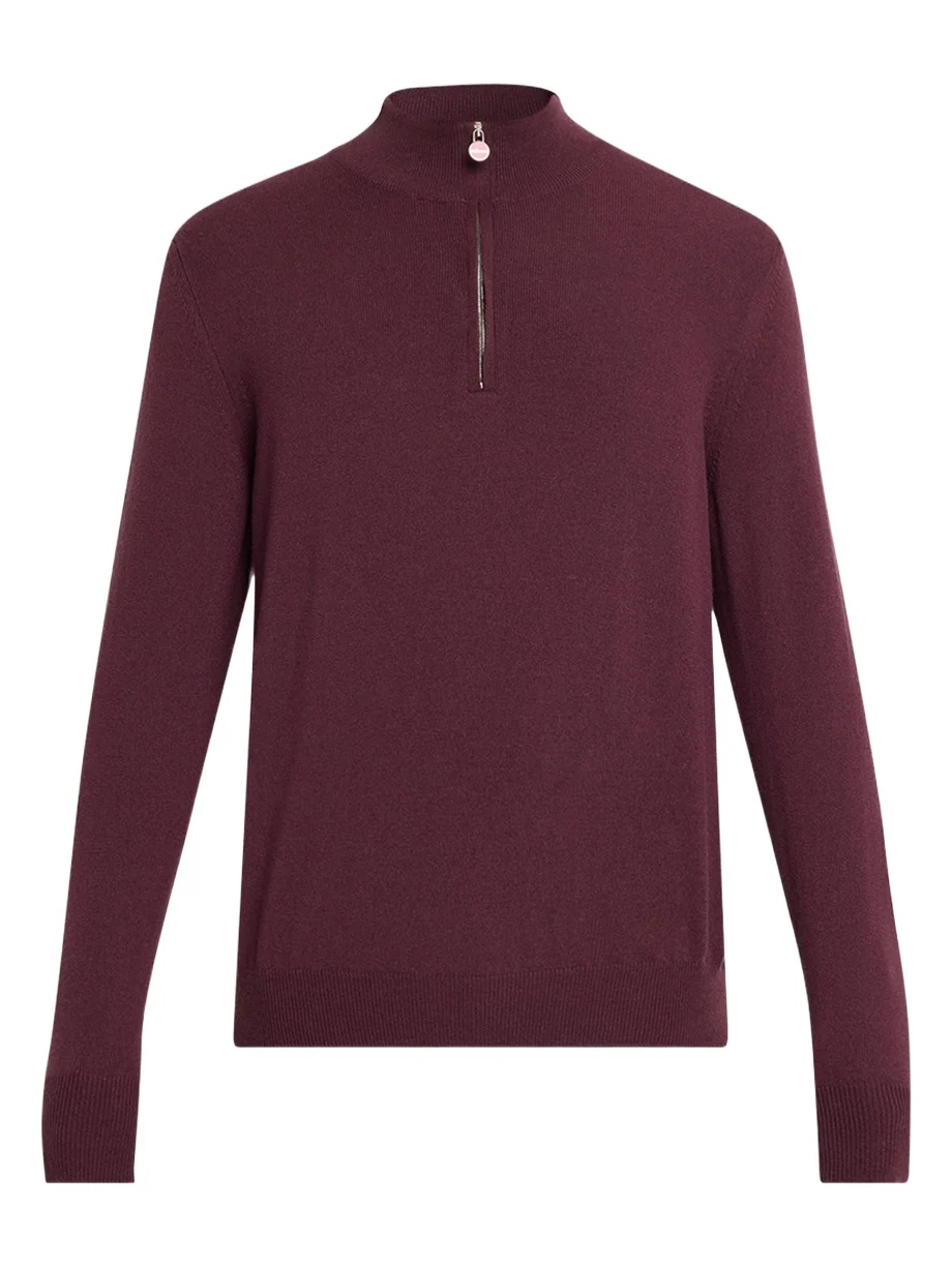 Men's 12gg Cashmere Mock Neck Quarter-Zip Sweater Men's 12gg Cashmere Mock Neck Quarter-Zip Sweater