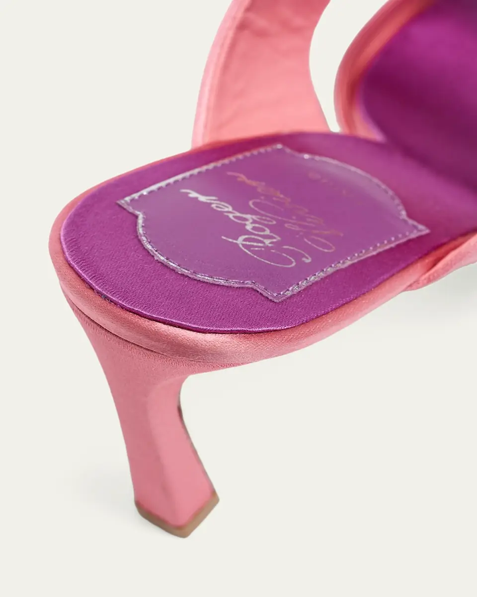 Roger Vivier 85mm Trompette Strass Satin Mules | Thumbnail 3