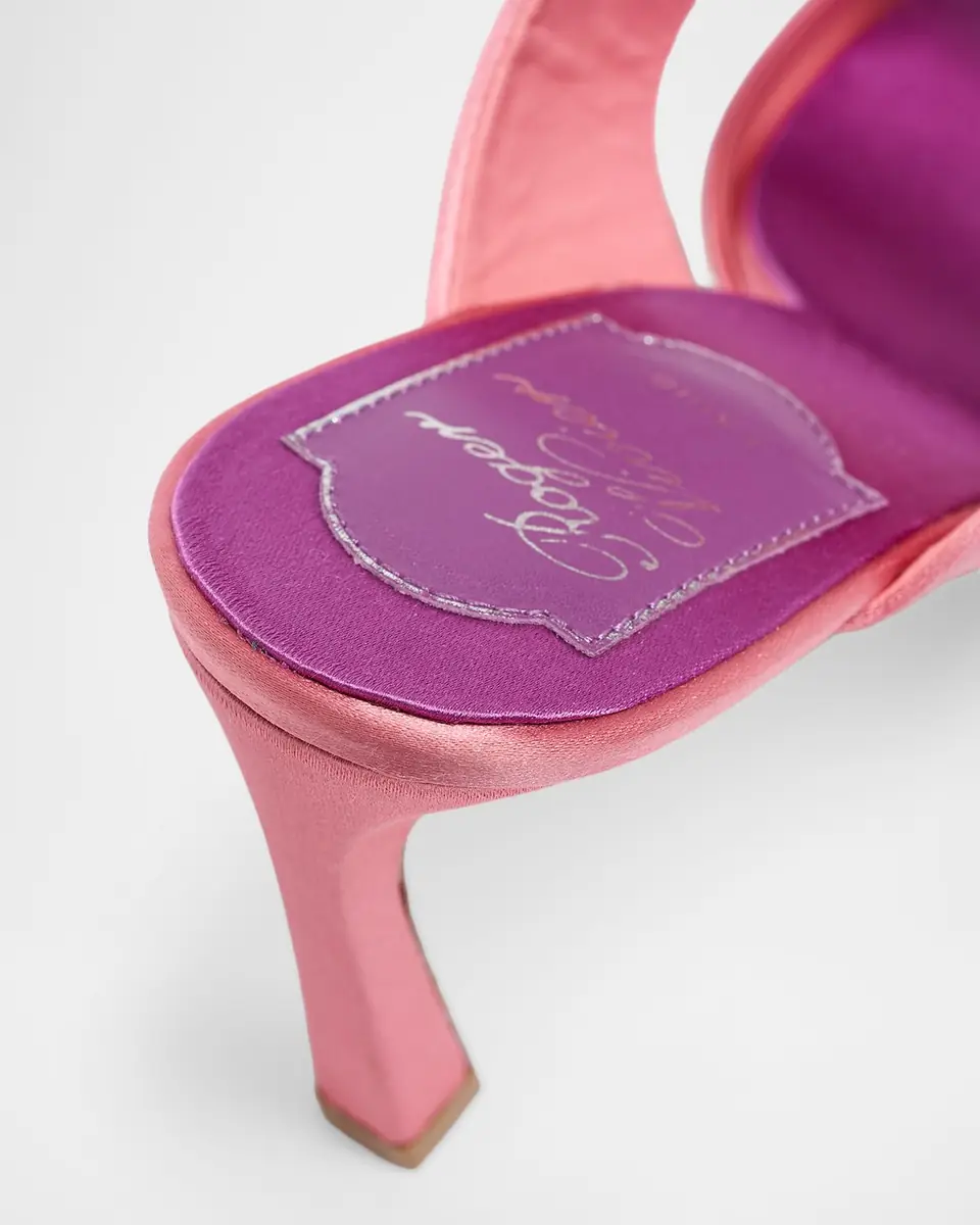 Roger Vivier 85mm Trompette Strass Satin Mules | Thumbnail 5