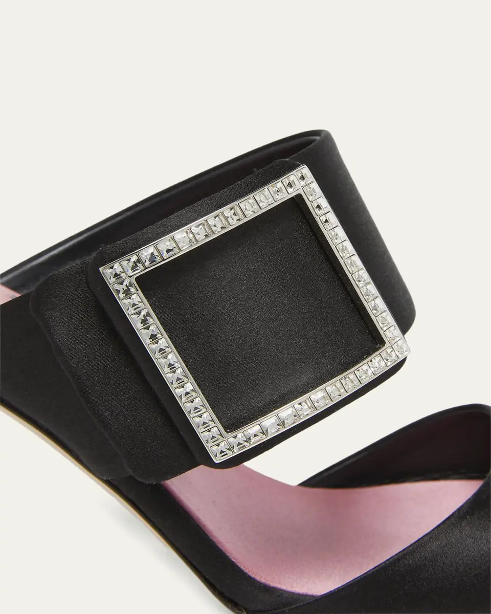 Roger Vivier 85mm Trompette Strass Satin Mules | Thumbnail 3 Roger Vivier 85mm Trompette Strass Satin Mules | Thumbnail 3