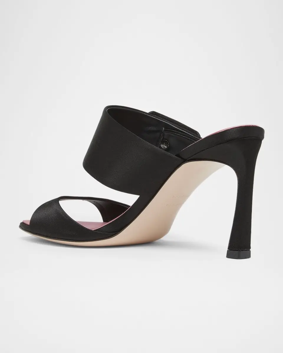 Roger Vivier 85mm Trompette Strass Satin Mules | Thumbnail 4 Roger Vivier 85mm Trompette Strass Satin Mules | Thumbnail 4