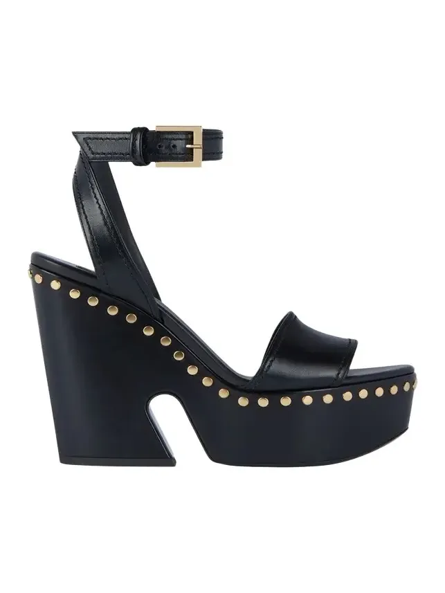 95mm Platform Leather Clog Sandals 95mm Platform Leather Clog Sandals