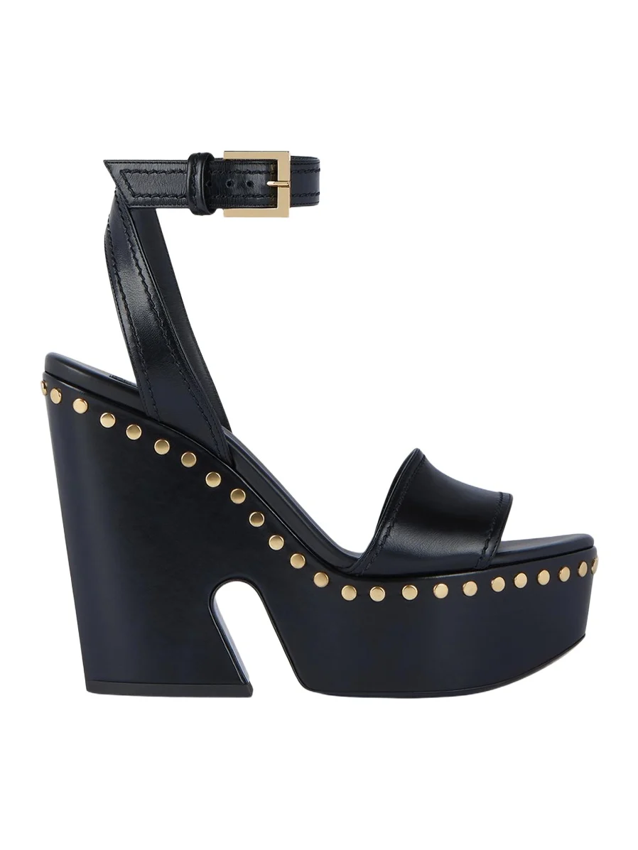 95mm Platform Leather Clog Sandals 95mm Platform Leather Clog Sandals