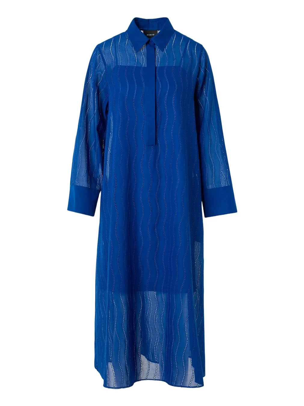Wave Broderie Anglaise Cotton Voile Midi Shirtdress