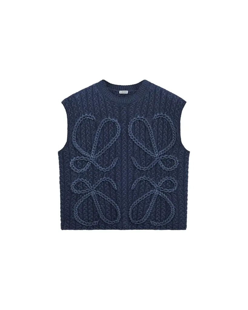 Loewe Anagram Cable Knit Vest | Image 1 Loewe Anagram Cable Knit Vest | Image 1