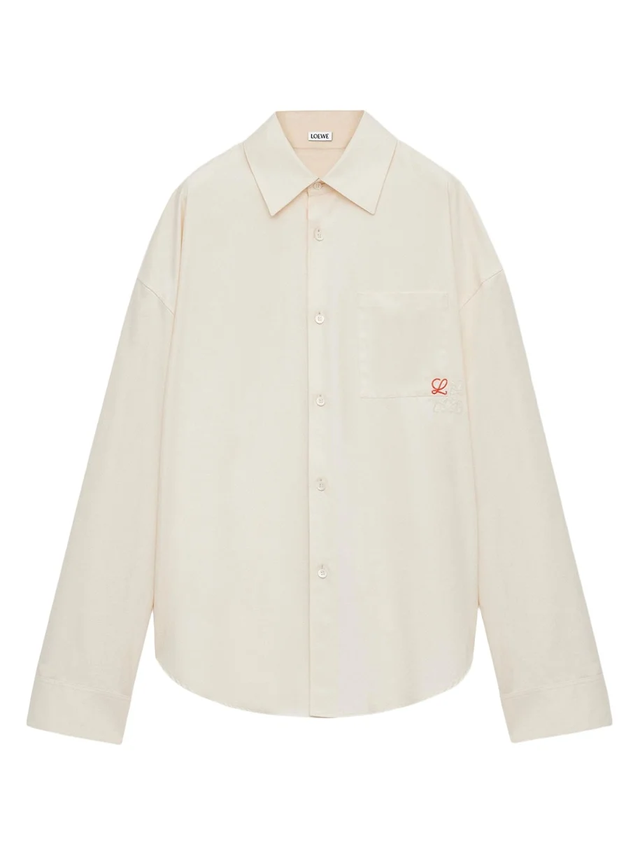 Loewe Men's Embroidered Anagram Pocket Button-Down Shirt