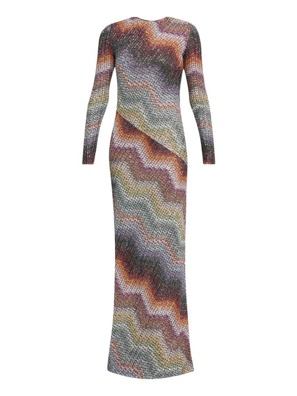 Sequin Wefted Loom Knit Long-Sleeve Gown Sequin Wefted Loom Knit Long-Sleeve Gown